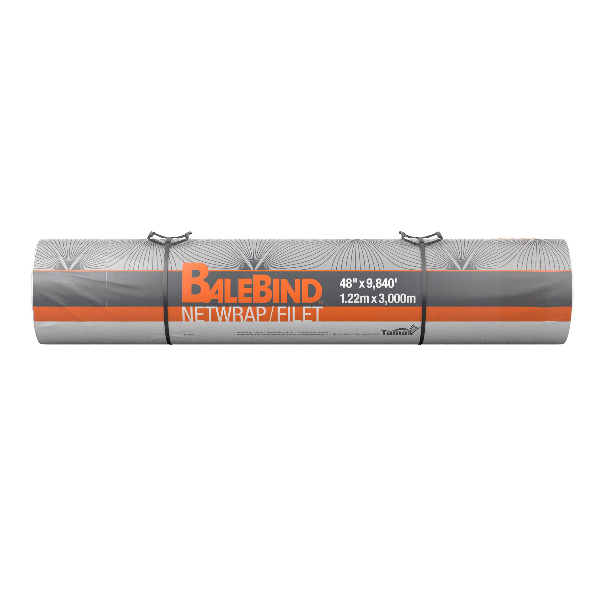 Filet pour balle ronde, 48" x 9 840', blanc