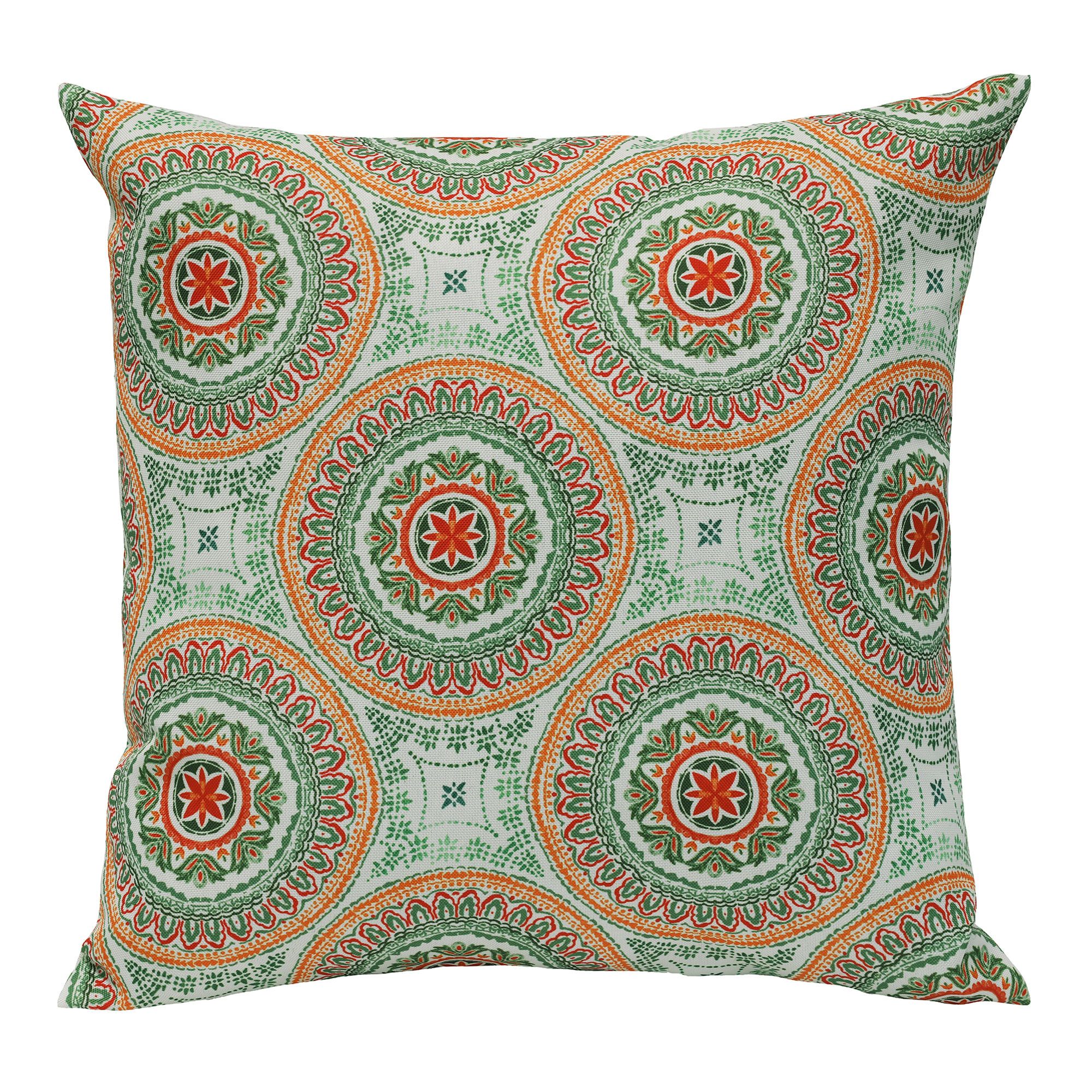 Coussin d'extérieur, motif mosaïque, 16" x 16"