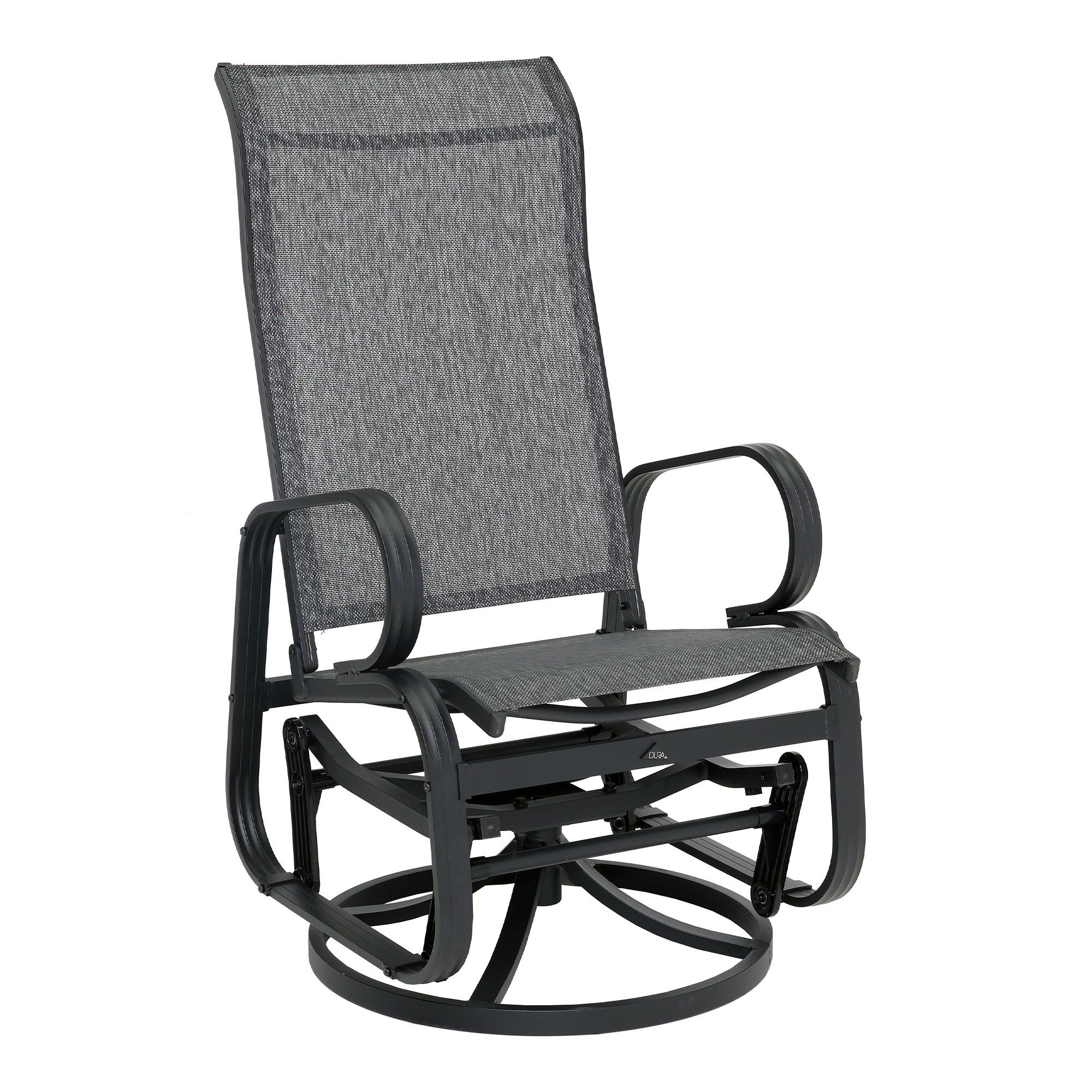 Chaise berçante pivotante Riviera, structure aluminium, gris