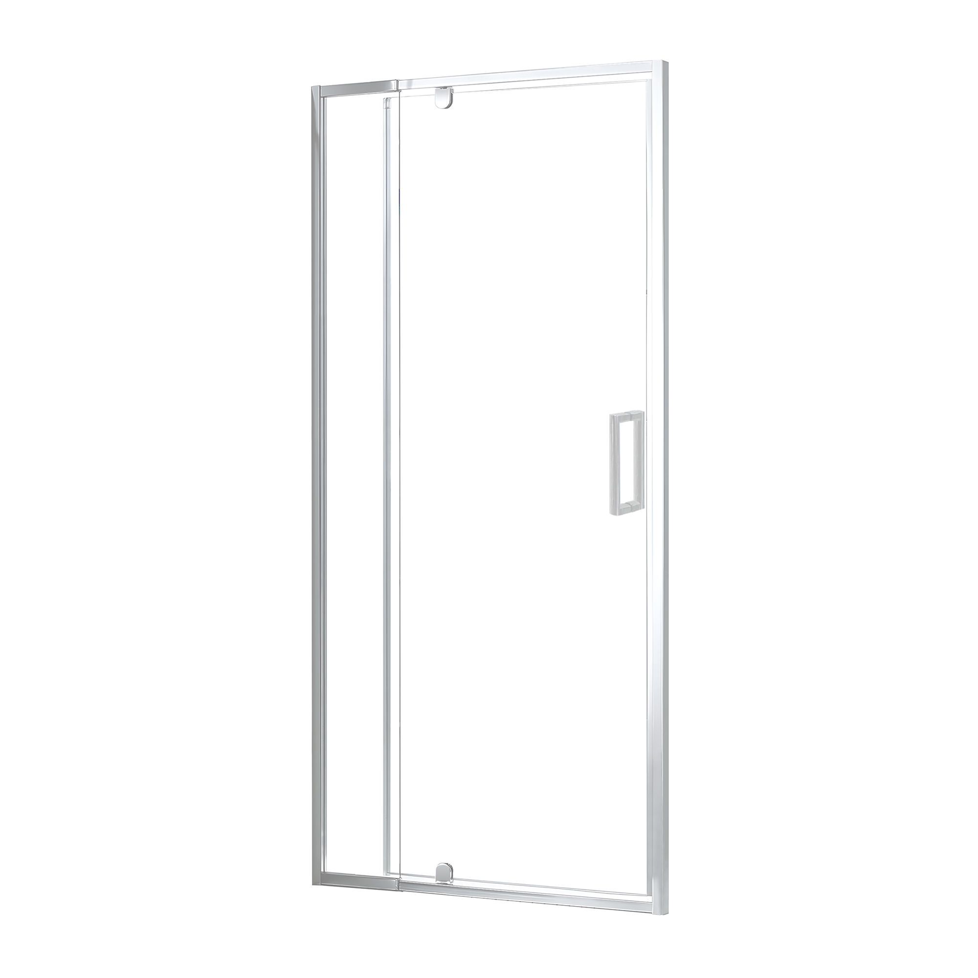 Porte de douche pivotante Varuna, semi-sans cadre, 40" x 32", fini chrome