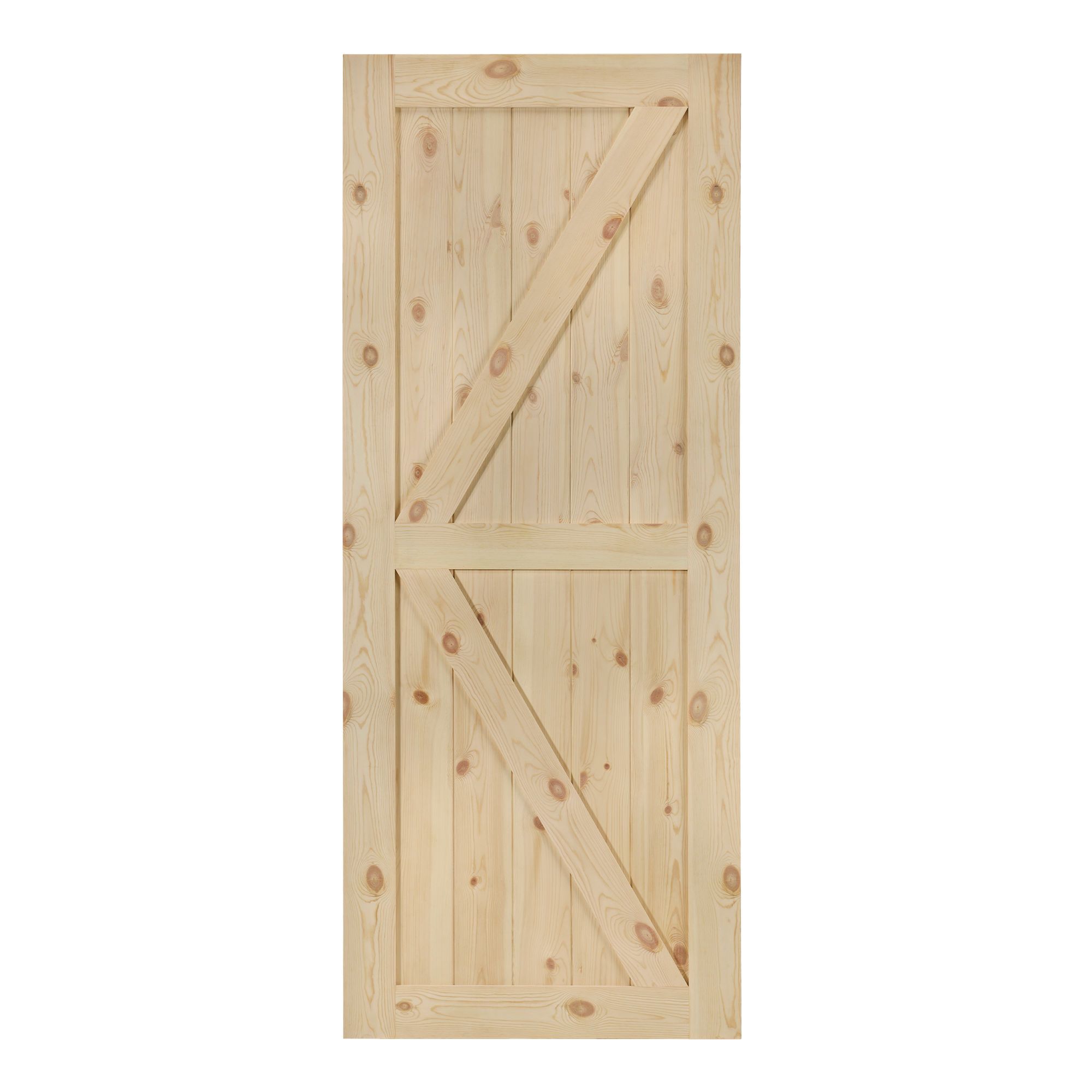 Porte de grange de style K en pin, 33" x 84"