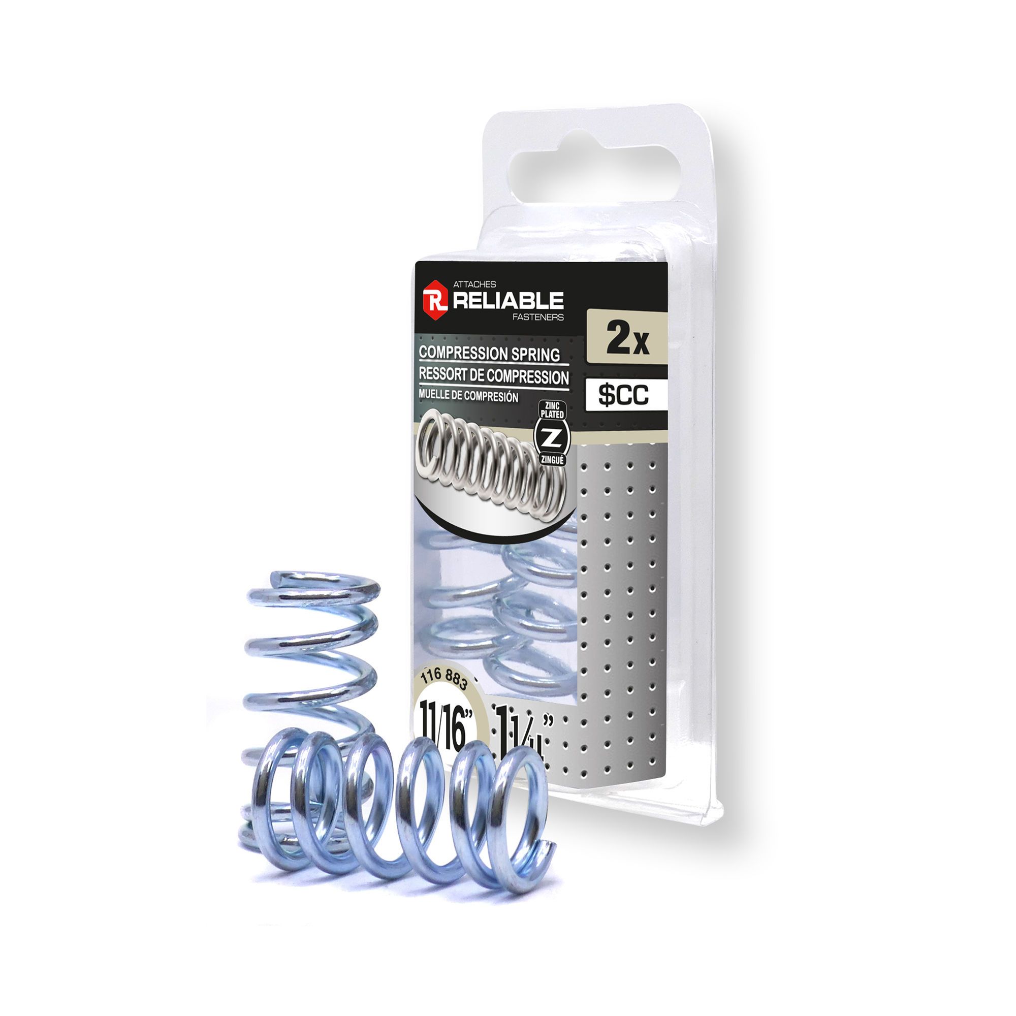 Ressorts de compression, 11/16" x 1 1/4", 2/pqt