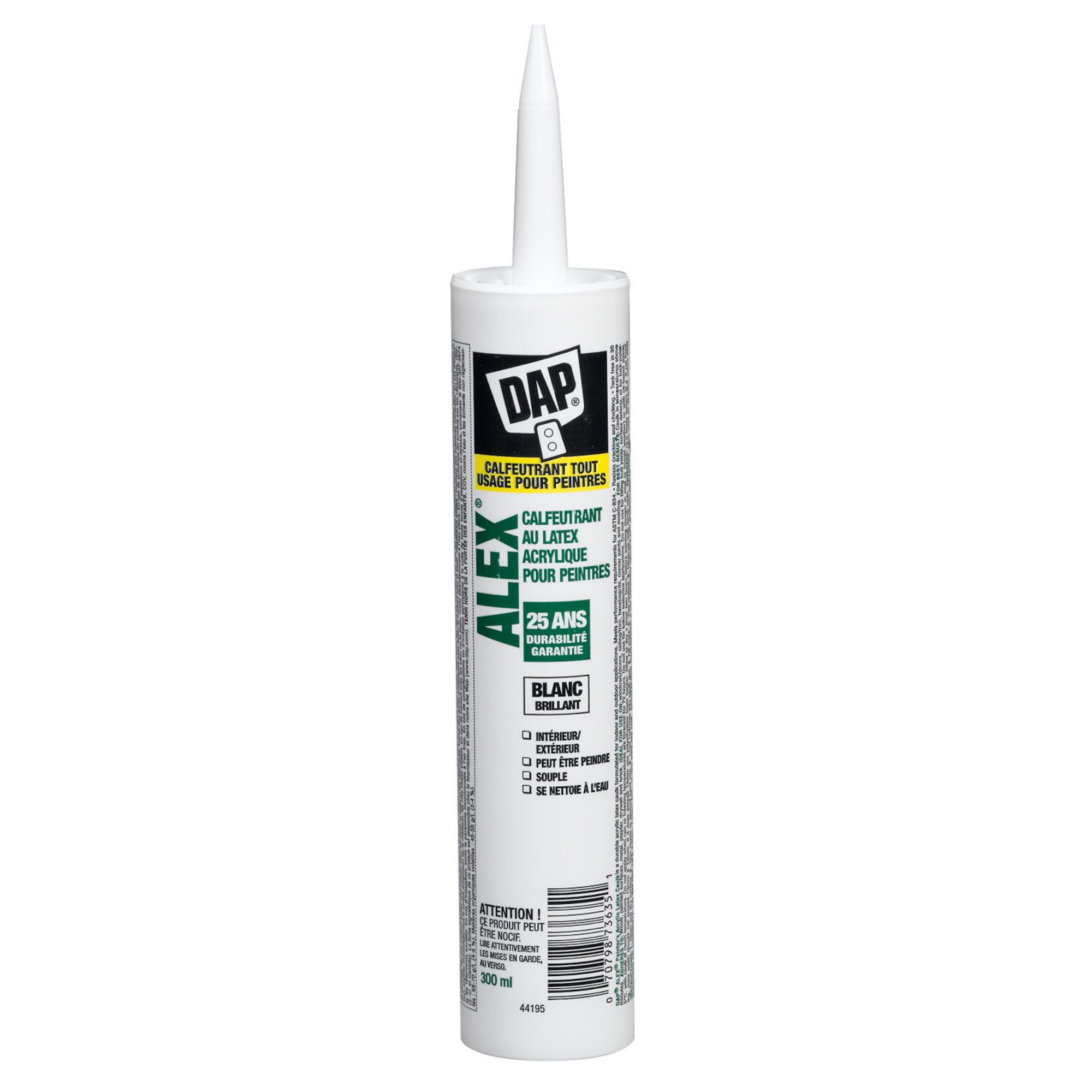 Calfeutrant au latex acrylique, 300 ml, blanc