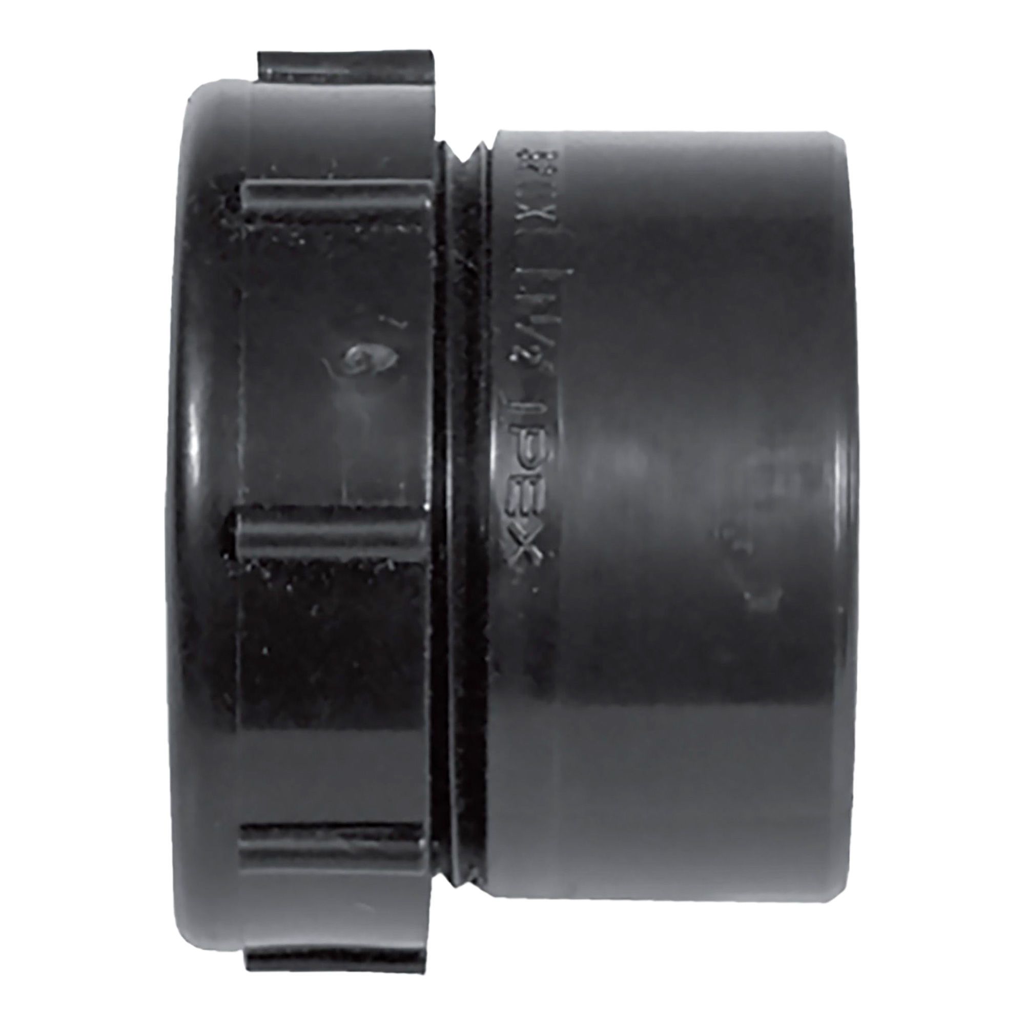 Adaptateur de siphon mâle en ABS DWV, 1 1/2" X 1 1/4", mâle x écrou plast., noir
