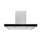 Broan 30-Inch Convertible Wall-Mount T-Style Chimney Range Hood, 450 MAX CFM, Stainless Steel with Black Glass