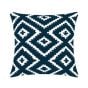 Deep Blue Geometric Outdoor Cushion 17" x 17"