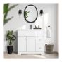 Vanity and Sink - Brooklyn - 2 Doors/2 Drawers - Lacquered White - 36 1/4" x 34 3/4"