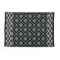 Tapis en jacquard extérieur, motifs géométriques noir et blanc, 5' x 7'
