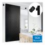 Invisible Door Track and Hardware Kit for Sliding Door - Black