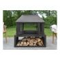 Outdoor Wood Fire Pit - Temple - Black - 39" x 22''