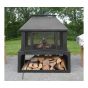 Outdoor Wood Fire Pit - Temple - Black - 39" x 22''