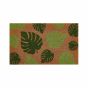 Tapis en coco à motifs feuilles vertes, 18"x 30"