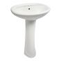 Pedestal Porcelain Sink - 21 1/2" x 18" x 34" - White