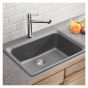 Kitchen Sink - Anthra - 1 Bowl - 1 Hole - Silgranit - Metallic Grey - 25" x 20.75" x 8"