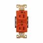 Double plug for straight blade - Industrial - 15A - 125V - Orange