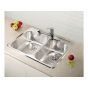 Kitchen Sink - 1 1/2 Bowls - 3 Holes - Stainless Steel - 28" x 20.5" x 7"