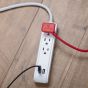 3-OUTLET POWER STRIP + 2 USB PORTS , 1.5'