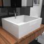 Quadrato Open Spout Bathroom Sink Faucet - 1 Lever - Polished Chrome - 4" Centerset