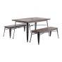Patio Dining Set - Industrial Style - Grey and Brown - 3 Pieces