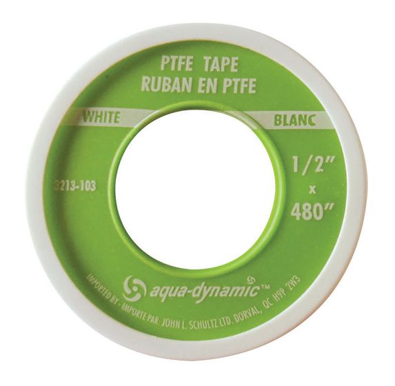 PTFE Tape - 1/2" x 480" – White – 10/pkg