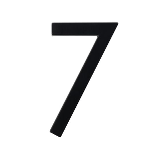 Chiffre d'adresse style Designer #7, noir mat, 5"