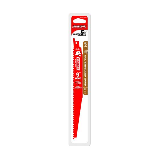 Diablo 9-in Bi-Metal Reciprocating Blade for Wood/Nails (5)