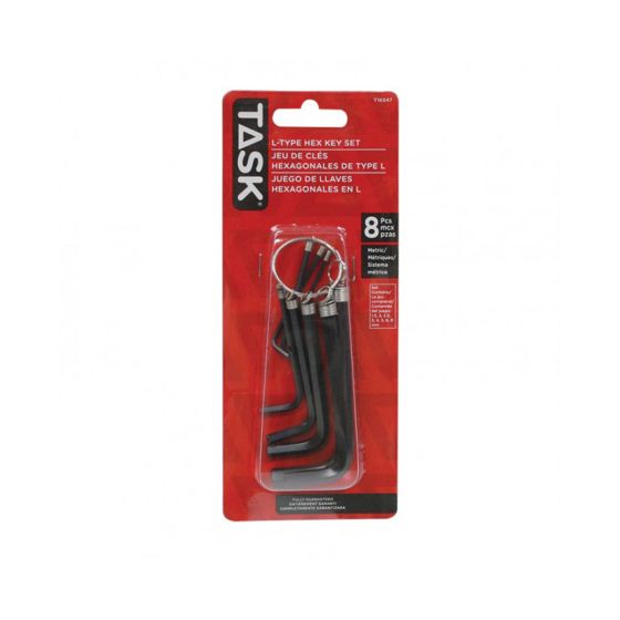 8pc Metric Key Chain L-Type Hex Key Set