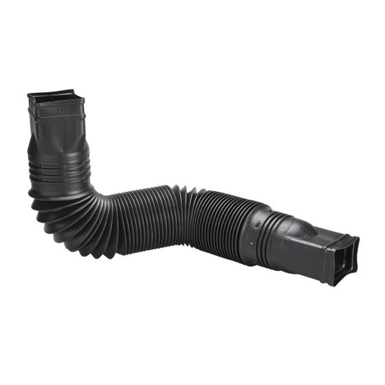 Flex-A-Gutter Spout Downspout Extension - Vinyl - Black - 25-55" Adjustable