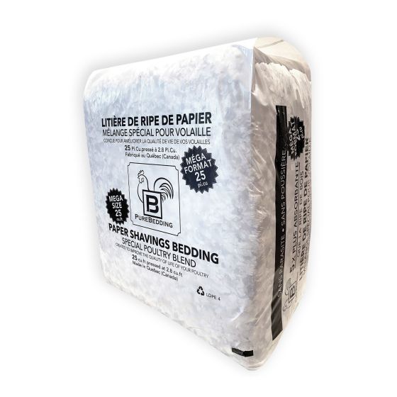 Litière de ripe de papier, Mélange spécial pour volaille, 2,8 pi³