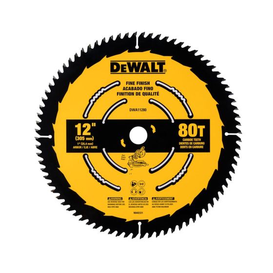 Lame de scie circulaire pour finition 12"(304 MM), 80 Dents au Carbure