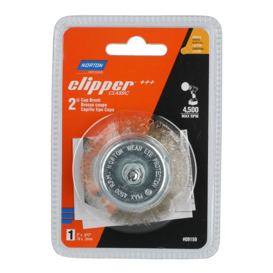 Brosse métallique coupe en laiton pour acier Clipper Classic, 1/4" x 2", 4 500 tr/min Max