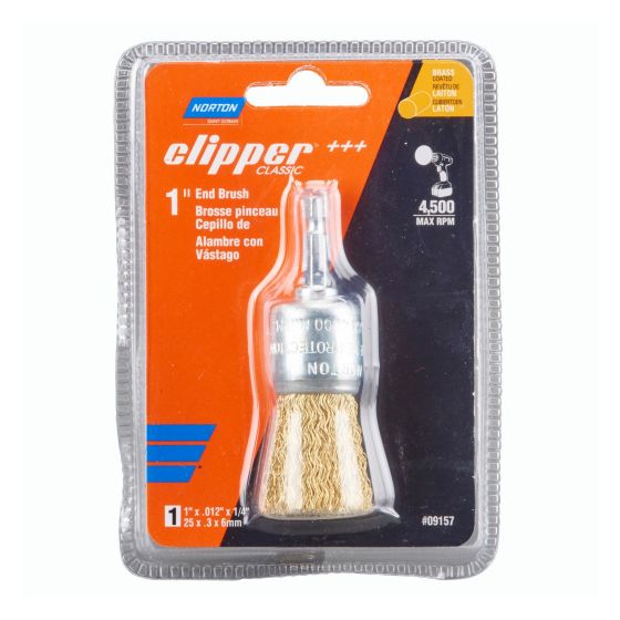 Brosse métallique coupe en laiton pour acier Clipper Classic, 1/4" x 1", 4 500 tr/min Max