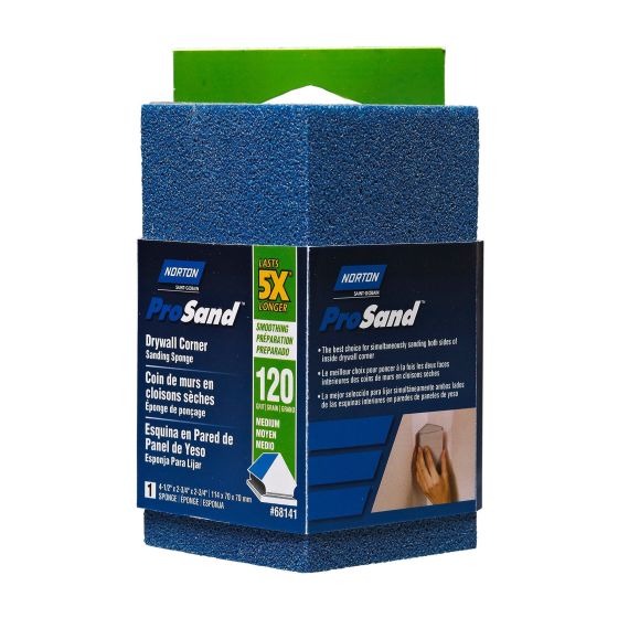 ProSand Drywall Corner Sanding Sponge - 4 1/2" x 2 3/4" - Grit 120