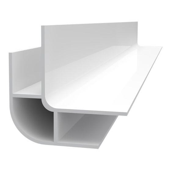 PVC Outside Rounded Corner for Trusscore Wall&CeilingBoard Panel - White - 10'