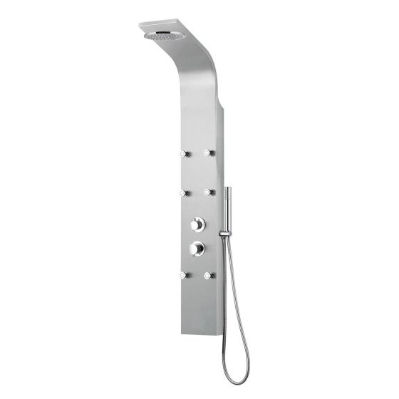 Colonne de douche, Zoyia, 6 jets, acier inoxydable, 55"