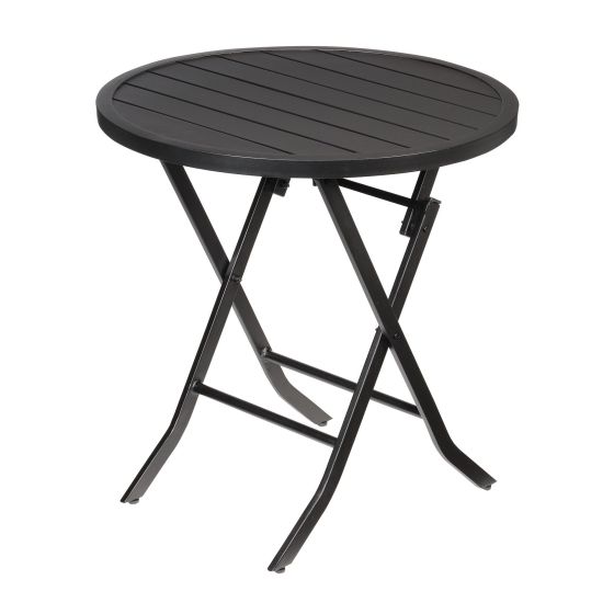 Folding Round Table - 71 cm - Black