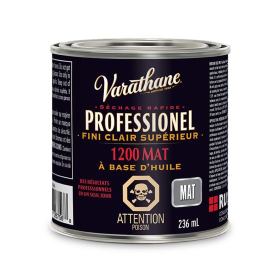 Vernis à base d’huile, clair mat, 236 mL