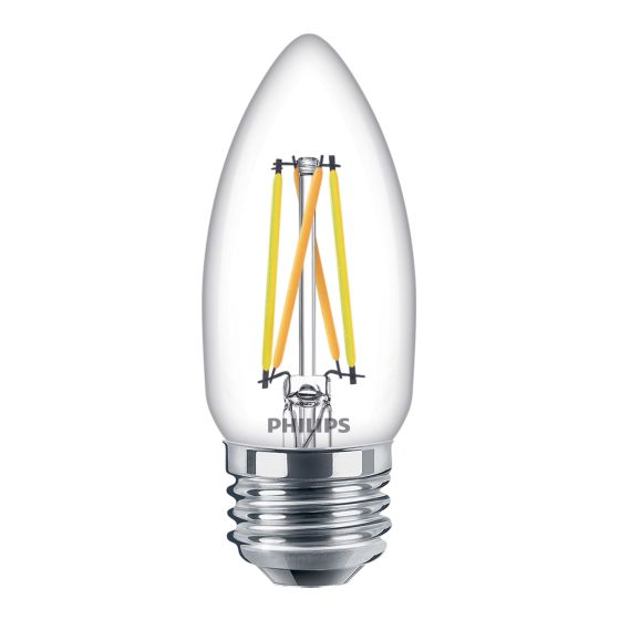 WarmGlow Ultra Definition LED B11 Filament Bulbs - 40 W - Soft White- 3/Pkg