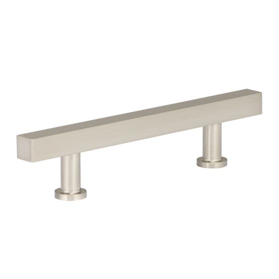 Square Bar Metal Pull - 96 mm - Brushed Nickel
