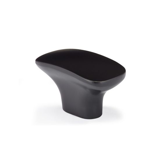 Oval Contemporary Metal Knob - Matte Black