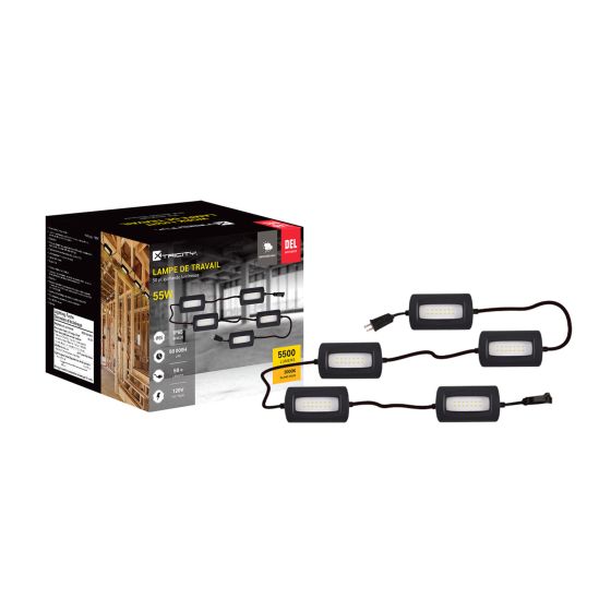 LED Integrated Work Light - 55' String Light - 55 W - 5,500 l - 3,000 K - Soft White