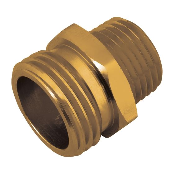 Raccord pivotant mâle en aluminium coloré laiton pour tuyau d'arrosage de 1/2"