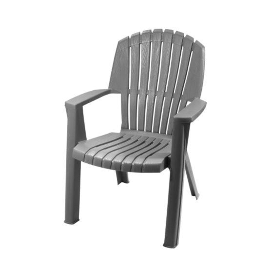 Chaise empilable à dossier haut, Cape Cod, gris neutre