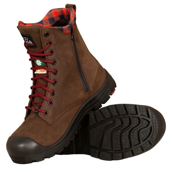 Bottes de sécurité à cap d’acier pour femmes, brun, grandeur 8
