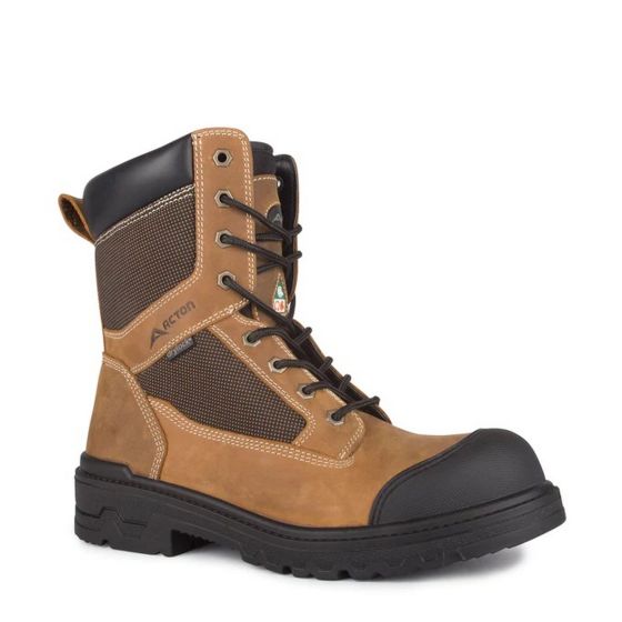 Bottes de travail 8" avec membrane imperméable, Progress, brun, grandeur 10