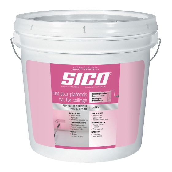 Peinture latex SICO pour plafonds, mat, rose/blanc, 7,57 l