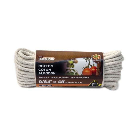 Smooth Braid Cotton Rope - Natural - 9/64" x 48'