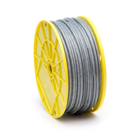 Câble pour avion, acier galvanisé recouvert de PVC, 7 x 7 - 1/8 à 3/16" x 250'