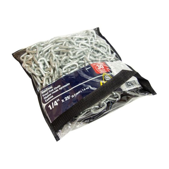 Grade 30 Chain - Galvanized - 1/4" x 25'