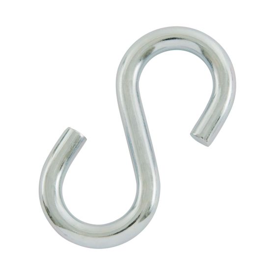 Crochet en S, zinc, 1/4"